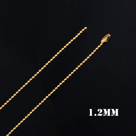 Accessori per gioielli con collana di perline rotonde con catena a sfera in acciaio inossidabile color oro da 1,2 mm-4.0 mm per pendente PlatiNum