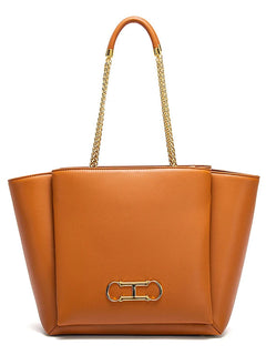 CHCH Women's Tote Bag 2026 Spring New Brown Magnetic Buckle Storage Bag Large Capacity Commuter Chain Bag