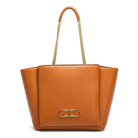 CHCH Women's Tote Bag 2026 Spring New Brown Magnetic Buckle Storage Bag Large Capacity Commuter Chain Bag PlatiNum