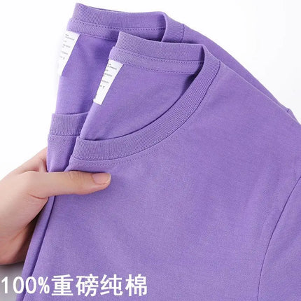 100% Cotton T-shirt Men Women Solid Color O-Neck Short Sleeve Top Summer Korean Loose Half Sleeve T-shirt Unisex M-4XL