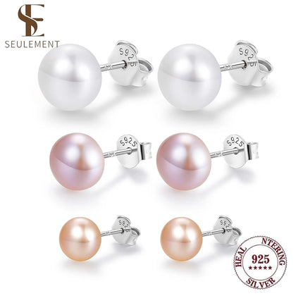Orecchini a Perno con Perle Naturali d'Acqua Dolce per Donne, Argento Sterling 925, Gioielli Semplici e Colorati con Perle Selezionate a Mano platinumshop