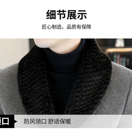 Casual Winter Men's Slim White Duck Down Jackets Warm Short Fur Collar Puffer Woolen Coat Outwear Thicken Windproof Top Clothing