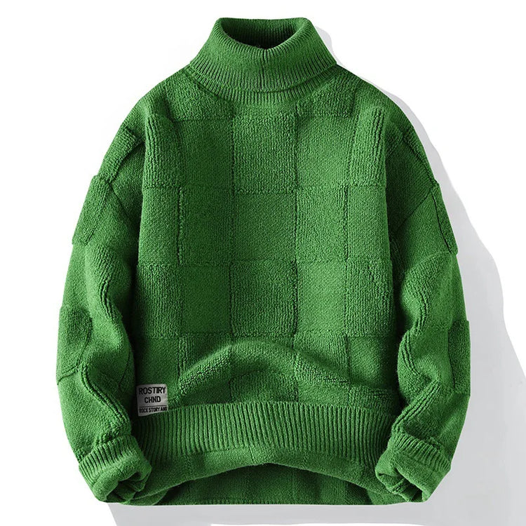 New Winter Men O-neck Knitted Pullovers Man Fleece WarmTurtlenecks Sweaters Man Casual Sweaters Quality Male Pullovers Size 4XL