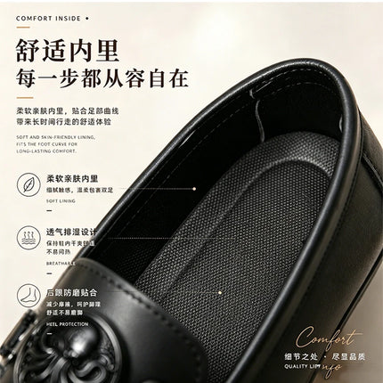 Mocassini da uomo in stile britannico, scarpe da ufficio casual da uomo, comode scarpe basse slip-on, scarpe da guida traspiranti e antiscivolo da uomo