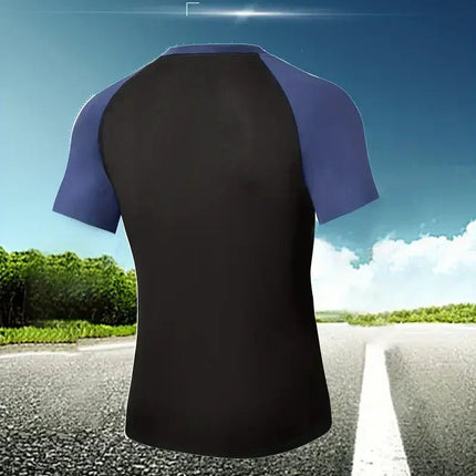 EVERLAST Camicia da Compressione da Uomo + Pantaloncini Sportivi 2 in 1 Set da 2 Pezzi per Il Tempo Libero Respiro Manica Corta Sport Jogging Palestra Marchio di Abbigliamento Stampa platinumshop