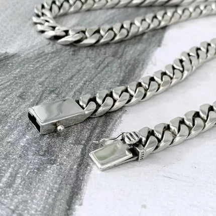 100% S925 Collana in argento sterling Bracciale Punk S925 Gioielli in argento Non sbiadisce mai Carry certificato Uomo Donna Gioielli Regali platinumshop