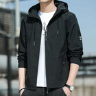 Casual Hooded Men's Jacket Youth Outerwear Spring Autumn New Style Korean Version Anti-Wrinkle Wear-Resistant Windproof Polye...