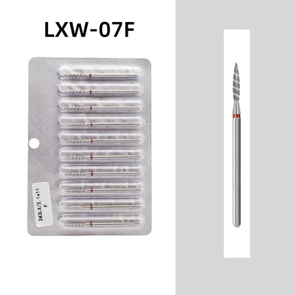 10Pcs Tornado Flame Diamond Nail Drill Bit Fine&Medium Grit Size Manicure Cutters Rotary Burr Drill Accessories Spiral Nail Tool2028 Nail Tools