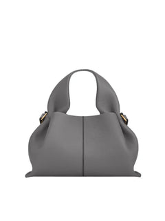 Borsa cabas minimalista con cuciture centrali, corpo morbido plissettato, borsa convertibile a tracolla adatta per abiti casual