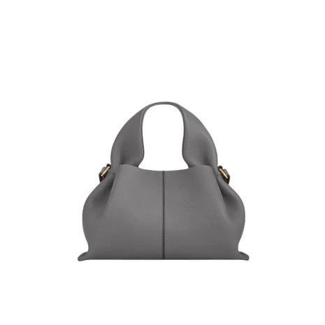 Borsa cabas minimalista con cuciture centrali, corpo morbido plissettato, borsa convertibile a tracolla adatta per abiti casual