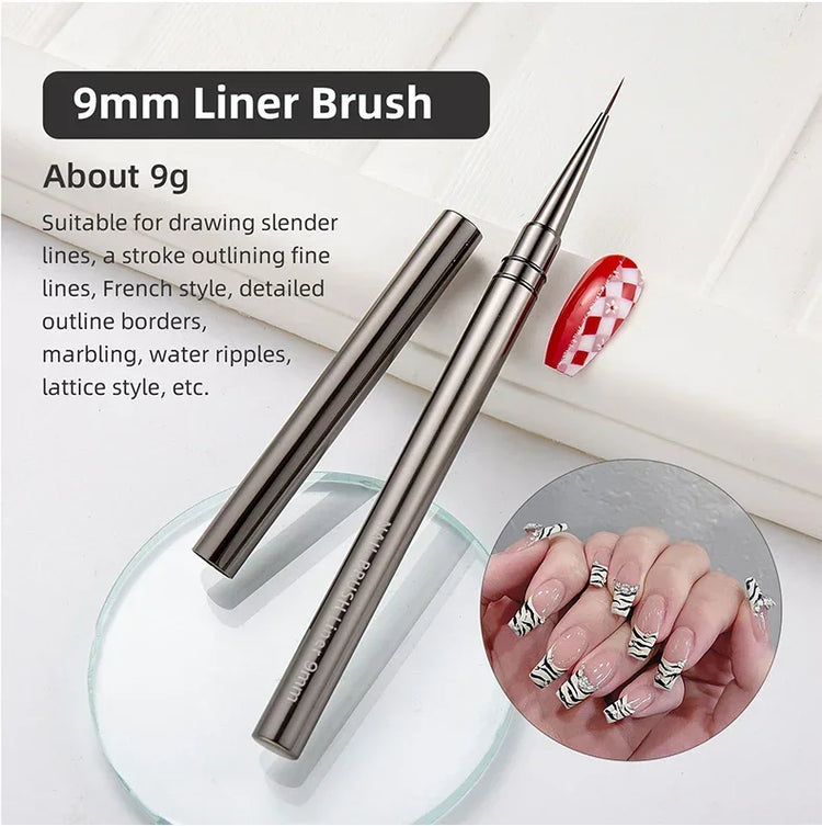 5PCS Nail Art Liner Brushes Hand Painted Brush Acrylic UV Gel Colours Paints Builder Drawing Pen DIY Manicure Design Accessories
