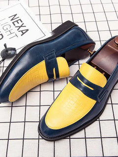 Moda Bianco Rosso Blu Mix Patchwork Scarpe casual per uomo Designer Penny Mocassini Abito da ballo formale per matrimonio Calzature per ritorno a casa