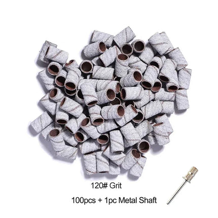 Nail Sanding Ring Bands 80/120/180/240 Grit Electric Manicure Drill Grinding Heads UV Gel Polish Removal Pedicure Abrasive Tools 2028