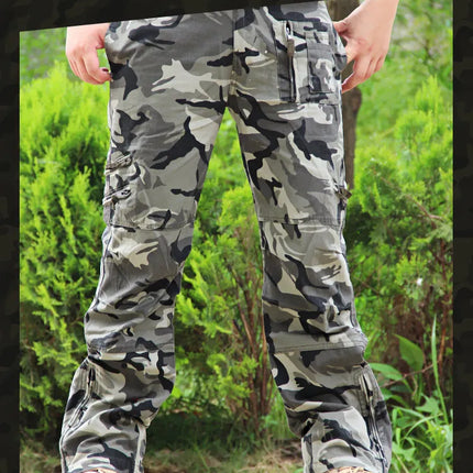 Men's Cargo Pants Outdoors Style Tactical Pants Male Camo Jogger Plus Size Cotton Many Pocket Men Camouflage Black Trousers