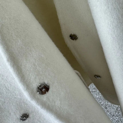 Scarf Collar 100%Wool Coat Women, Korean Fashion Elegant Outerwear, Loose Autumn Winter Jacket
