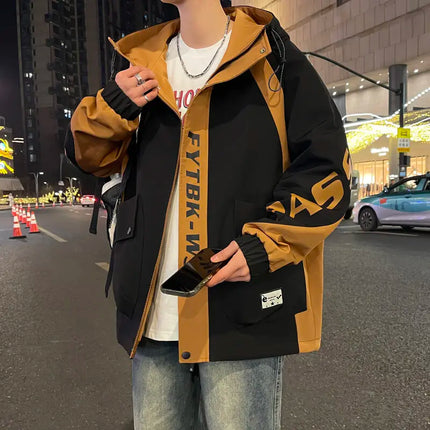Fashion 2026 Spring Autumn Men's Casual Hooded Jackets Youth High Quality Streetwear Loose Coat Outdoor Windbreaker Top Clothing