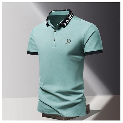 Men's fashionable summer POLO ice silk quick-drying T-shirt short-sleeved solid color loose fit business collar