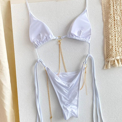 Catene a triangolo sexy Set bikini Micro perizoma Costume da bagno donna Costume da bagno Biquini Fasciatura Costumi da bagno Stampa Costumi da bagno Perizoma Bikini platinumshop