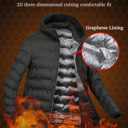 EUMERGX Men's Down Jacket Winter Warm Duck Down Lightweight Padding Jackets Camping Climbing Trekking Graphene Lining Coat
