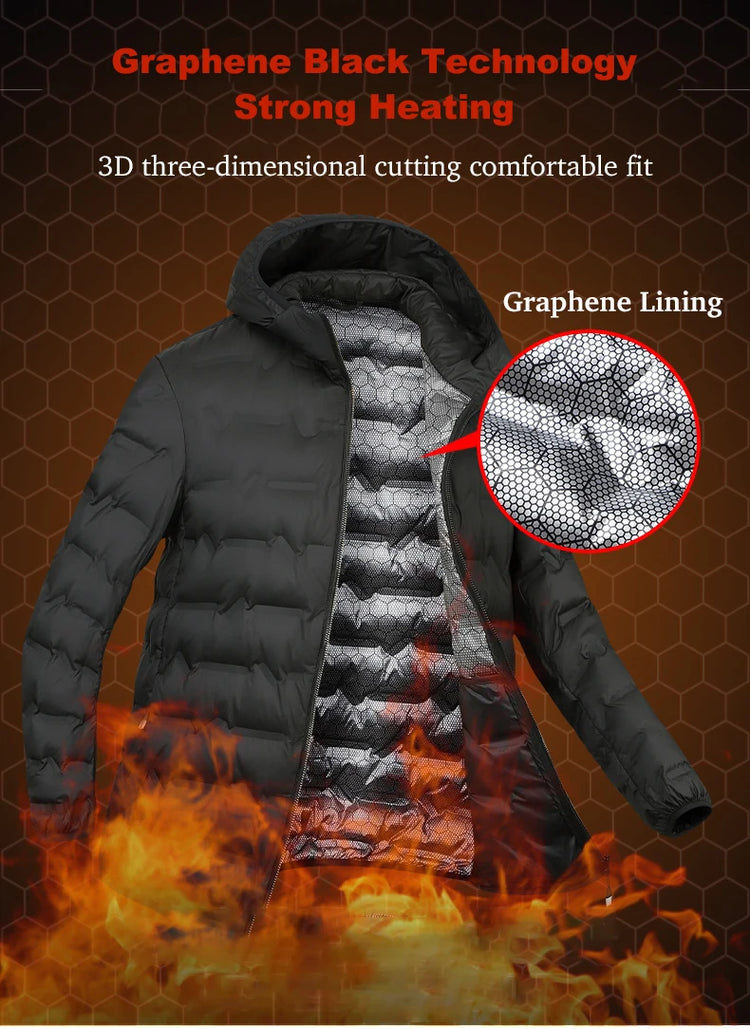 EUMERGX Men's Down Jacket Winter Warm Duck Down Lightweight Padding Jackets Camping Climbing Trekking Graphene Lining Coat