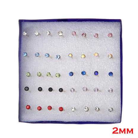 20 paia di orecchini a bottone con strass multicolori per donna uomo orecchini piercing rotondi in cristallo minimalista gioielli quotidiani per feste platinumshop