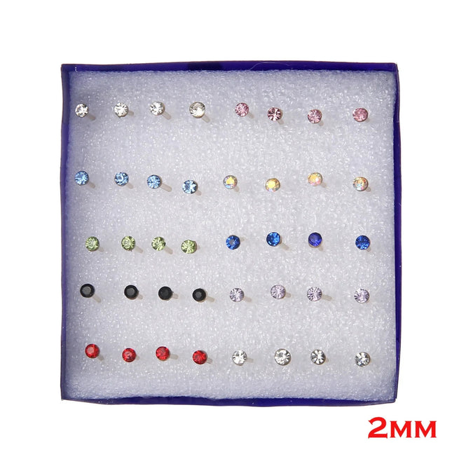 20 paia di orecchini a bottone con strass multicolori per donna uomo orecchini piercing rotondi in cristallo minimalista gioielli quotidiani per feste platinumshop