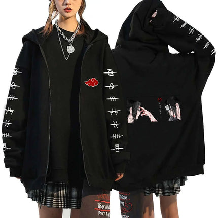 Naruto Printed Zipper Hoodie for Men and Women Casual Hoodie, Organized Top Jacket, Outerwear