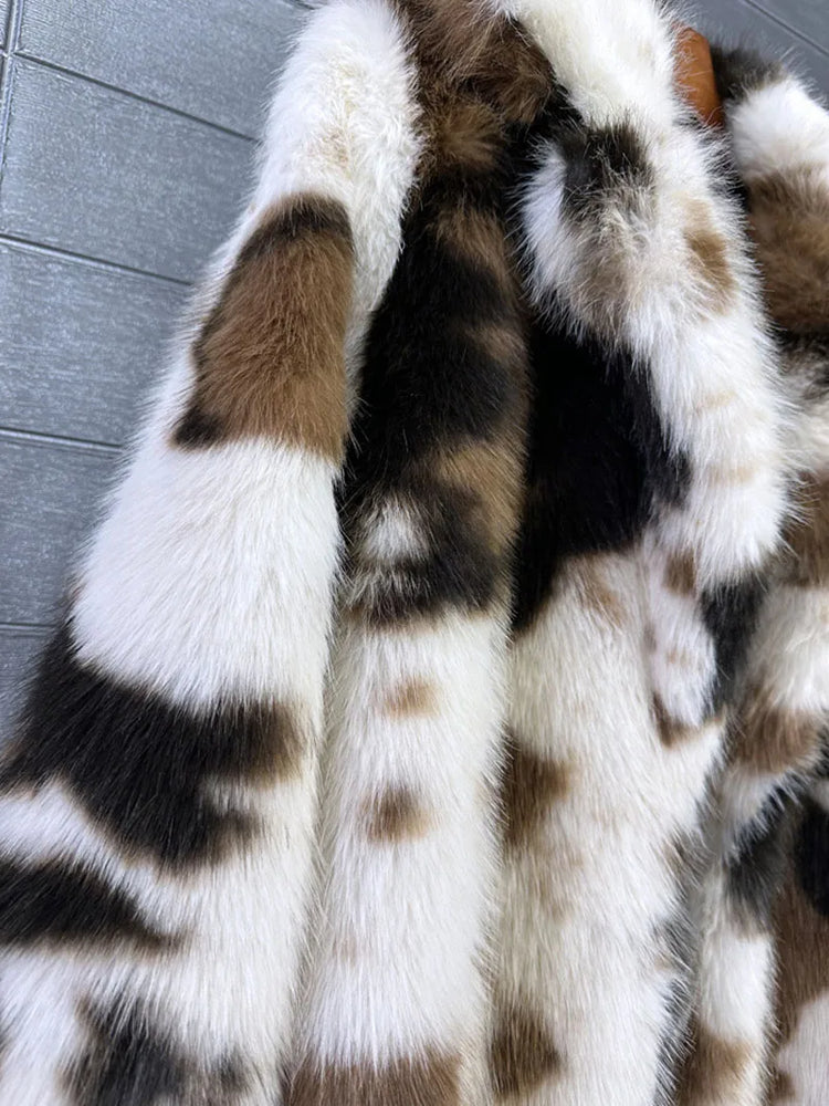 ZADORIN 130cm Long Fluffy Woman Leopard Faux Fur Coat Y2K Clothes Luxury Warm Faux Fur Jackets Winter Coats For Woman Outerwears