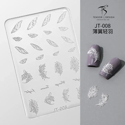 Gothic Letter Nail Art Transfer Printing Steel Plate Nail Art Silicone Stamp Star Heart Dot Bowknot Lace Manicure Tool Templates