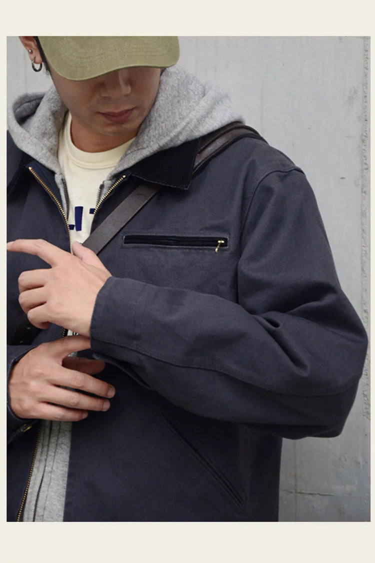 Classic Detroit Jacket J01 American Vintage Workwear Spring/Fall 100% Cotton Canvas Jacket J97 Loose-Fit Lightweight Coat