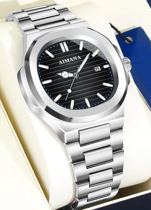 Men's Ultra-Thin Waterproof Quartz Watch with Calendar, High-End Lightweight Design for an Elegant Look