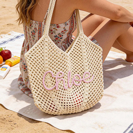 Personalized Beach Bags, Bridesmaid Gift Bags, Straw Beach Bags, Wedding Favors Gifts, Beach Travel Bag, Bachelorette Party Favors