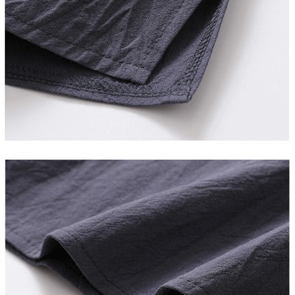 Set da due pezzi da uomo (camicie + pantaloni) in cotone di lino comodo abito Tang pantaloni Kungfu larghi nuova camicia casual retrò a maniche corte da uomo