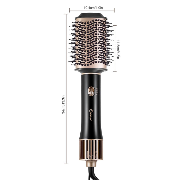 4‑in‑1 Multifunctional Hot Air Brush, One‑Step Hair Dryer, Straightener Curling Iron, Ionic Hot Comb for Salon‑Level Hairstyle