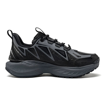 ONEMIX Scarpe da trail running da uomo Scarpe da ginnastica in pelle antiscivolo indossabili Supporto stabile Scarpe sportive fuoristrada Scarpe da ginnastica da passeggio all'aperto PlatiNum