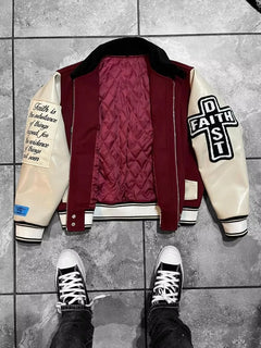 American New Fashion Oversize Letter Embroidery Flocking Baggy Couple Baseball Uniform Jacket Y2K Punk Gothic Casual Jacket Top