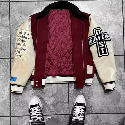 American New Fashion Oversize Letter Embroidery Flocking Baggy Couple Baseball Uniform Jacket Y2K Punk Gothic Casual Jacket Top