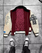 American New Fashion Oversize Letter Embroidery Flocking Baggy Couple Baseball Uniform Jacket Y2K Punk Gothic Casual Jacket Top