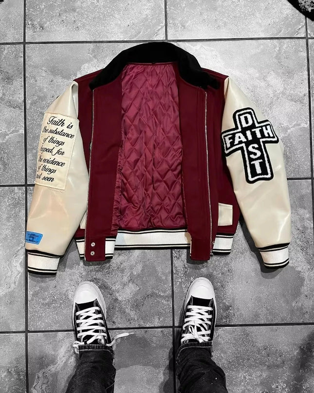 American New Fashion Oversize Letter Embroidery Flocking Baggy Couple Baseball Uniform Jacket Y2K Punk Gothic Casual Jacket Top