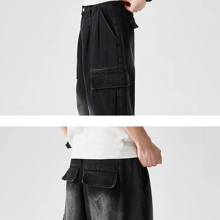 Pantaloni in denim Pantaloni casual alla moda stile americano da uomo Pantaloni larghi da uomo Hip Hop Jeans oversize Pantaloni in vita elastica da uomo