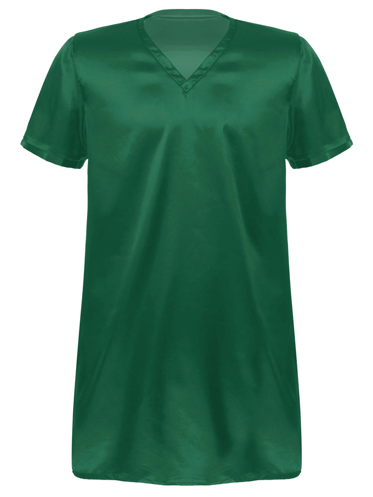 Donna uomo pigiama in raso di seta pigiameria maniche corte camicia da notte Kimono accappatoio abito da notte accappatoio camicia da notte estiva Homewear