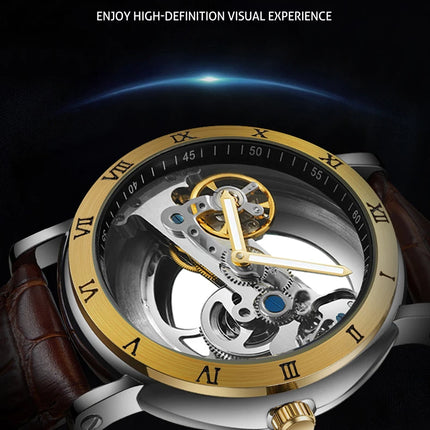 AKDPN Men's Watches Automatic Mechanical Stainless Steel Men's Wrist Watch Skeleton Automatic Watches for Man Watch Montre Homme