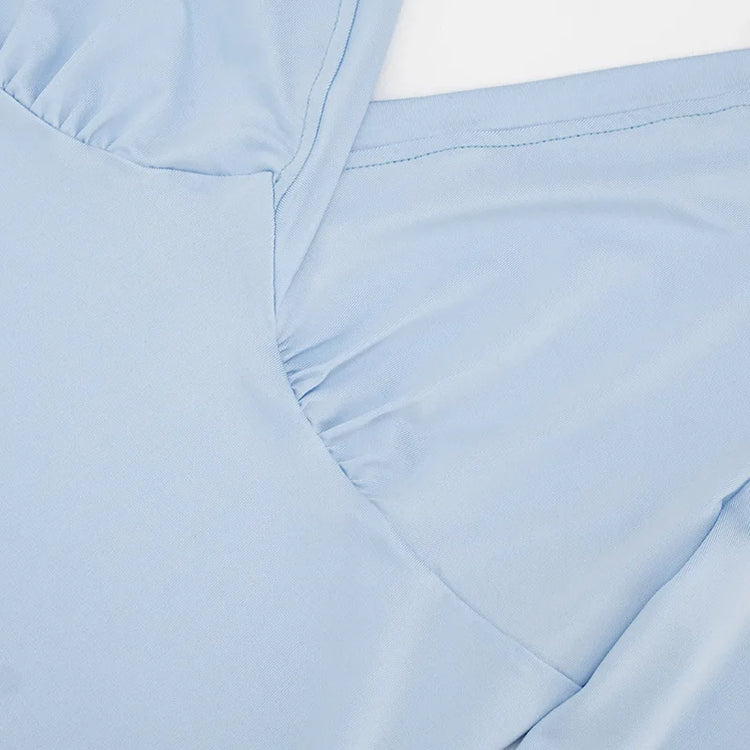 Abito Mini da Donna Tsiisd Blu con Scollo a V Profondo, Vestito Aderente Elegante per Ufficio, Estiv