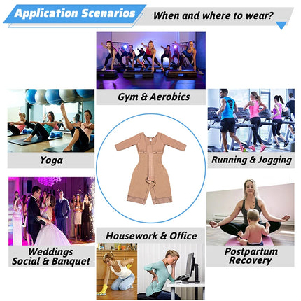 Guaine colombiane per tutto il corpo Shaper Tute ad alta compressione Postoperatorio Dopo il parto Lipo Braccio Vita più sottile Riducendo Shapewear