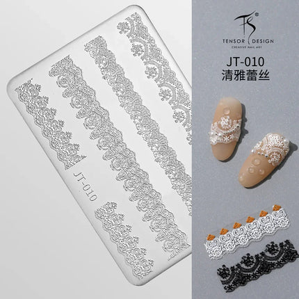 Gothic Letter Nail Art Transfer Printing Steel Plate Nail Art Silicone Stamp Star Heart Dot Bowknot Lace Manicure Tool Templates