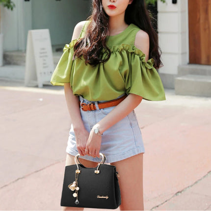 Yogodlns Luxury Pendant Handbag For Women PU Leather Tassel Shuolder Bag Designer Handle Bag Brand Shopping Mommy Shoudler Bag PlatiNum
