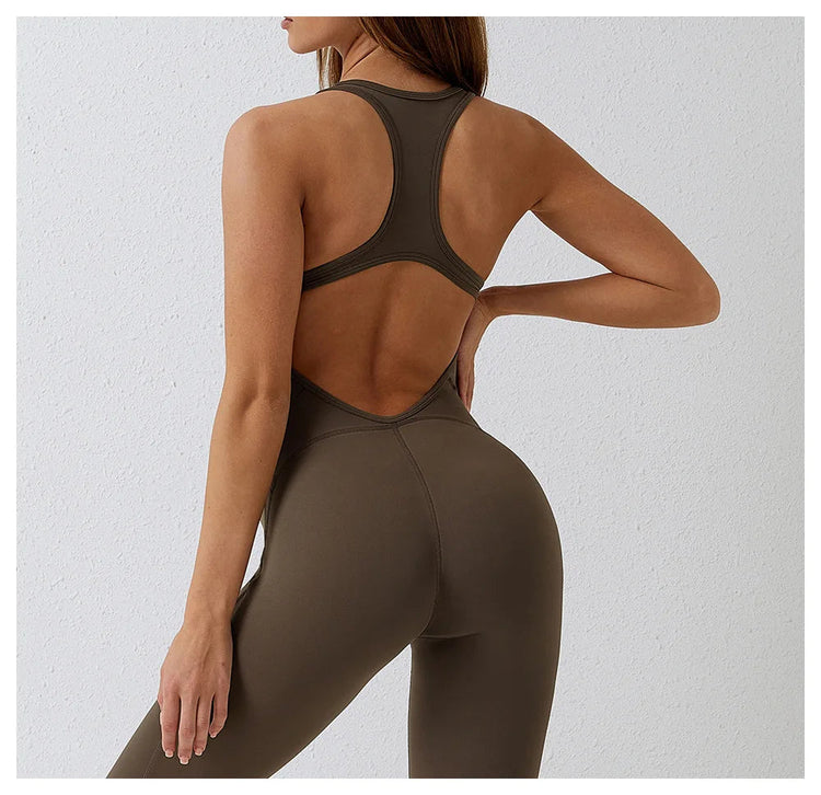 Jumpsuit Gym Set Romper Backless Fitness Bodysuit Siamese Sportswear Women Jumpsuit Buttery-Soft One-piece Playsuit Yoga Suit PlatiNum