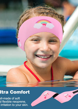 Fascia per nuoto impermeabile per bambini Fascia di protezione per le orecchie regolabile per mantenere l'acqua per il bagno, il nuoto, l'immersione