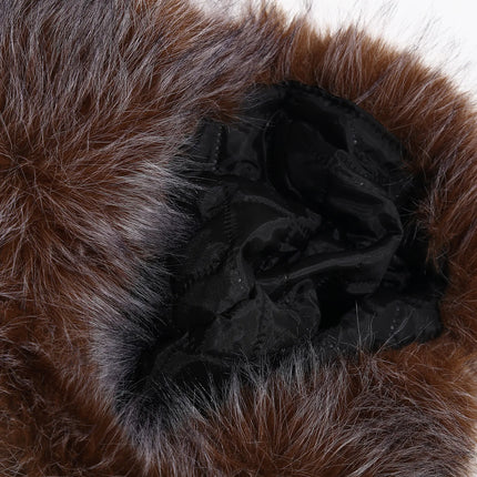 Women's Korean Style Imitation Fox Fur Lei Feng Cap Winter Thick Plush Ear Protection Hat for Outdoor Snow Cold And Warmth