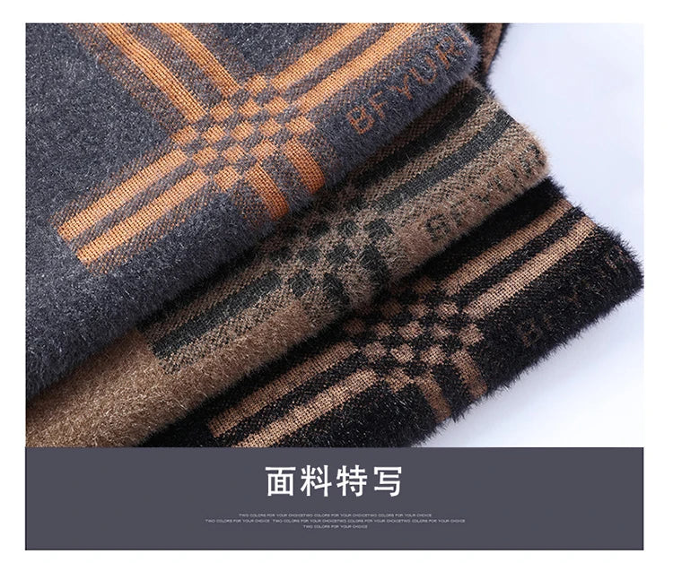 2025 New Winter Fashion Cashmere Sweater Men High Quality Comfortable Mens Sweaters Thick Warm Male Pullover